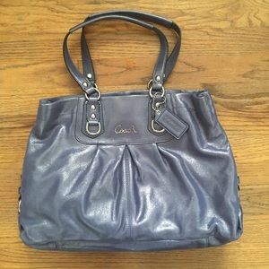 Coach Ashley Metallic Purple/Blue Handbag